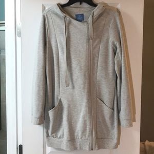 Simply Vera Gray Tunic Zip Hoodie Size Medium